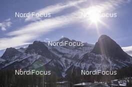 07.02.2016, Canmore, Canada (CAN): Event Feature: Nice backdrop with sunshine -  IBU world cup biathlon, relay mixed, Canmore (CAN). www.nordicfocus.com. © Manzoni/NordicFocus. Every downloaded picture is fee-liable.