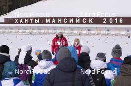 17.03.2016, Khanty-Mansiysk, Russia (RUS): Event Feature: Anfisa Reztsova (RUS), former olympic champion in Biathlon and Cross Country teaches the masterclass -  IBU world cup biathlon, training, Khanty-Mansiysk (RUS). www.nordicfocus.com. © Manzoni/NordicFocus. Every downloaded picture is fee-liable.