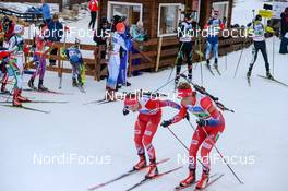 01.02.2016, Cheile Gradistei, Romania (ROU): STROEMSHEIM Endre(NOR), ANDERSEN Aleksander Fjeld(NOR) - IBU Youth and Junior world ski championships biathlon, relay men youth, Cheile Gradistei (ROU). www.nordicfocus.com. © Tumashov/NordicFocus. Every downloaded picture is fee-liable.
