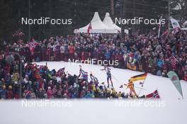 12.03.2016, Oslo, Norway (NOR): Leif Nordgren (USA), Tarjei Boe (NOR), (l-r) - IBU world championships biathlon, relay men, Oslo (NOR). www.nordicfocus.com. © NordicFocus. Every downloaded picture is fee-liable.