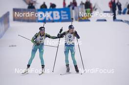 11.12.2016, Pokljuka, Slovenia (SLO): Olena Pidhrushna (UKR), Anastasiya Merkushyna (UKR), (l-r) -  IBU world cup biathlon, relay women, Pokljuka (SLO). www.nordicfocus.com. © Manzoni/NordicFocus. Every downloaded picture is fee-liable.