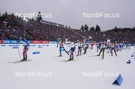 18.12.2016, Nove Mesto, Czech Republic (CZE): Anton Shipulin (RUS), Martin Fourcade (FRA), Johannes Thingnes Boe (NOR), Ole Einar Bjoerndalen (NOR), Erik Lesser (GER), (l-r) - IBU world cup biathlon, mass men, Nove Mesto (CZE). www.nordicfocus.com. © Manzoni/NordicFocus. Every downloaded picture is fee-liable.