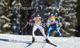 03.01.2016, Lenzerheide, Switzerland (SUI): Jessica Diggins (USA), Krista Parmakoski (FIN), (l-r)  - FIS world cup cross-country, tour de ski, pursuit women, Lenzerheide (SUI). www.nordicfocus.com. © Felgenhauer/NordicFocus. Every downloaded picture is fee-liable.