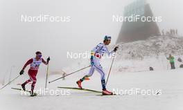 06.02.2016, Oslo, Norway (NOR): Marcus Hellner (SWE), Fischer, Swix, Alpina, Rottefella, Craft followed by Greame Killick (CAN), Fischer, One Way - FIS world cup cross-country, mass men, Oslo (NOR). www.nordicfocus.com. © Laiho/NordicFocus. Every downloaded picture is fee-liable.