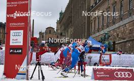 11.02.2016, Stockholm, Sweden (SWE): Daria Vedenina (RUS), Evelina Settlin (SWE),   - FIS world cup cross-country, individual sprint, Stockholm (SWE). www.nordicfocus.com. © Felgenhauer/NordicFocus. Every downloaded picture is fee-liable.