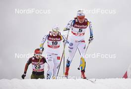 11.02.2016, Stockholm, Sweden (SWE): Denise Herrmann (GER), Ida Ingemarsdotter (SWE), Hanna Falk (SWE), (l-r)  - FIS world cup cross-country, individual sprint, Stockholm (SWE). www.nordicfocus.com. © Felgenhauer/NordicFocus. Every downloaded picture is fee-liable.