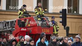 11.02.2016, Stockholm, Sweden (SWE): Stockholm fire brigade watches the race   - FIS world cup cross-country, individual sprint, Stockholm (SWE). www.nordicfocus.com. © Felgenhauer/NordicFocus. Every downloaded picture is fee-liable.