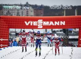 11.02.2016, Stockholm, Sweden (SWE): Alex Harvey (CAN), Baptiste Gros (FRA), Finn Haagen Krogh (NOR), (l-r)  - FIS world cup cross-country, individual sprint, Stockholm (SWE). www.nordicfocus.com. © Felgenhauer/NordicFocus. Every downloaded picture is fee-liable.