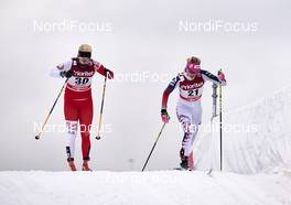 11.02.2016, Stockholm, Sweden (SWE): Anastasia Kirillova (BLR), Jessica Diggins (USA), (l-r)  - FIS world cup cross-country, individual sprint, Stockholm (SWE). www.nordicfocus.com. © Felgenhauer/NordicFocus. Every downloaded picture is fee-liable.