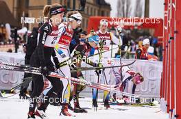 11.02.2016, Stockholm, Sweden (SWE): Laurien Van Der Graaff (SUI), Sandra Ringwald (GER), Stina Nilsson (SWE), (l-r)  - FIS world cup cross-country, individual sprint, Stockholm (SWE). www.nordicfocus.com. © Felgenhauer/NordicFocus. Every downloaded picture is fee-liable.