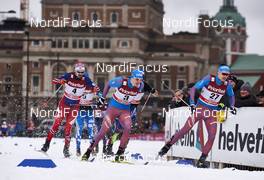 11.02.2016, Stockholm, Sweden (SWE): Sondre Turvoll Fossli (NOR), Sergey Ustiugov (RUS), Nikita Kriukov (RUS), (l-r)  - FIS world cup cross-country, individual sprint, Stockholm (SWE). www.nordicfocus.com. © Felgenhauer/NordicFocus. Every downloaded picture is fee-liable.