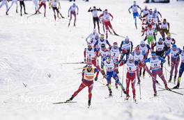 14.02.2016, Falun, Sweden (SWE): the top group after the start   - FIS world cup cross-country, mass men, Falun (SWE). www.nordicfocus.com. © Felgenhauer/NordicFocus. Every downloaded picture is fee-liable.