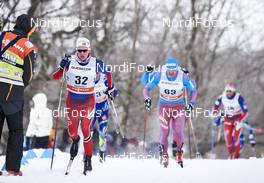 02.03.2016, Montreal, Canada (CAN): Didrik Toenseth (NOR), Maxim Vylegzhanin (RUS), (l-r)  - FIS world cup cross-country, mass men, Montreal (CAN). www.nordicfocus.com. © Felgenhauer/NordicFocus. Every downloaded picture is fee-liable.