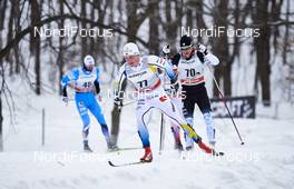 02.03.2016, Montreal, Canada (CAN): Jens Burman (SWE), Kevin Sandau (CAN), (l-r)  - FIS world cup cross-country, mass men, Montreal (CAN). www.nordicfocus.com. © Felgenhauer/NordicFocus. Every downloaded picture is fee-liable.
