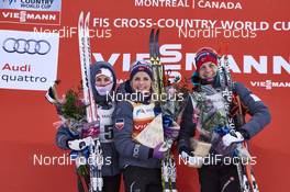 02.03.2016, Montreal, Canada (CAN): Heidi Weng (NOR), Therese Johaug (NOR), Astrid Uhrenholdt Jacobsen (NOR), (l-r) - FIS world cup cross-country, mass women, Montreal (CAN). www.nordicfocus.com. © Felgenhauer/NordicFocus. Every downloaded picture is fee-liable.