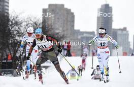 02.03.2016, Montreal, Canada (CAN): Maria Rydqvist (SWE), Nicole Fessel (GER), Anna Haag (SWE), (l-r)  - FIS world cup cross-country, mass women, Montreal (CAN). www.nordicfocus.com. © Felgenhauer/NordicFocus. Every downloaded picture is fee-liable.