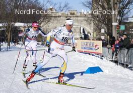 05.03.2016, Quebec, Canada (CAN): Sadie Bjornsen (USA), Charlotte Kalla (SWE), (l-r)  - FIS world cup cross-country, pursuit women, Quebec (CAN). www.nordicfocus.com. © Felgenhauer/NordicFocus. Every downloaded picture is fee-liable.
