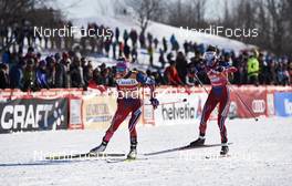 05.03.2016, Quebec, Canada (CAN): Therese Johaug (NOR), Heidi Weng (NOR), (l-r)  - FIS world cup cross-country, pursuit women, Quebec (CAN). www.nordicfocus.com. © Felgenhauer/NordicFocus. Every downloaded picture is fee-liable.