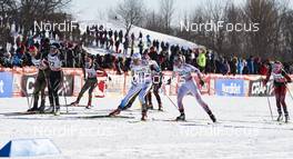 05.03.2016, Quebec, Canada (CAN): Victoria Carl (GER), Nathalie Von Siebenthal (SUI), Stefanie Boehler (GER), Maria Rydqvist (SWE), Petra Novakova (CZE), (l-r)  - FIS world cup cross-country, pursuit women, Quebec (CAN). www.nordicfocus.com. © Felgenhauer/NordicFocus. Every downloaded picture is fee-liable.