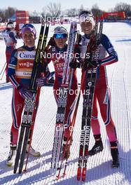 05.03.2016, Quebec, Canada (CAN): Therese Johaug (NOR), Heidi Weng (NOR), Astrid Uhrenholdt Jacobsen (NOR), (l-r)  - FIS world cup cross-country, pursuit women, Quebec (CAN). www.nordicfocus.com. © Felgenhauer/NordicFocus. Every downloaded picture is fee-liable.