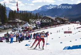 09.03.2016, Canmore, Canada (CAN): Heidi Weng (NOR), Therese Johaug (NOR), (l-r)  - FIS world cup cross-country, skiathlon women, Canmore (CAN). www.nordicfocus.com. © Felgenhauer/NordicFocus. Every downloaded picture is fee-liable.