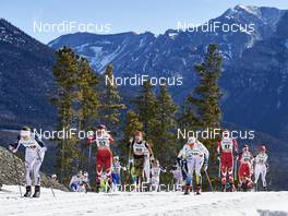 09.03.2016, Canmore, Canada (CAN): Katherine Stewart-Jones (CAN), Hanna Kolb (GER), Hanna Falk (SWE), Olivia Bouffard-Nesbitt (CAN), (l-r)  - FIS world cup cross-country, skiathlon women, Canmore (CAN). www.nordicfocus.com. © Felgenhauer/NordicFocus. Every downloaded picture is fee-liable.