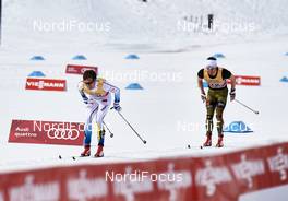 12.03.2016, Canmore, Canada (CAN): Marcus Hellner (SWE), Jonas Dobler (GER), (l-r)  - FIS world cup cross-country, pursuit men, Canmore (CAN). www.nordicfocus.com. © Felgenhauer/NordicFocus. Every downloaded picture is fee-liable.