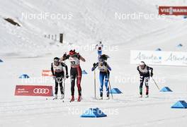 12.03.2016, Canmore, Canada (CAN): Nathalie Von Siebenthal (SUI), Justyna Kowalczyk (POL), Laura Mononen (FIN), (l-r)  - FIS world cup cross-country, pursuit women, Canmore (CAN). www.nordicfocus.com. © Felgenhauer/NordicFocus. Every downloaded picture is fee-liable.