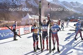 17.12.2016, La Clusaz, France (FRA): Martin Johnsrud Sundby (NOR), Finn Haagen Krogh (NOR), Alexander Legkov (RUS) - FIS world cup cross-country, mass men, La Clusaz (FRA). www.nordicfocus.com. © Thibaut/NordicFocus. Every downloaded picture is fee-liable.
