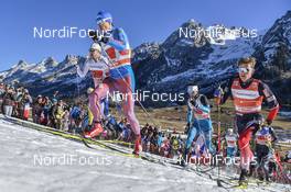 18.12.2016, La Clusaz, France (FRA): Didrik Toenseth (NOR), Evgeniy Belov (RUS), Jean Marc Gaillard (FRA) - FIS world cup cross-country, 4x7.5km men, La Clusaz (FRA). www.nordicfocus.com. © Thibaut/NordicFocus. Every downloaded picture is fee-liable.