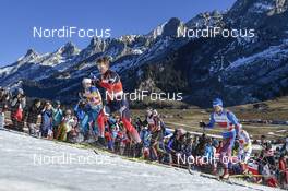 18.12.2016, La Clusaz, France (FRA): Didrik Toenseth (NOR), Evgeniy Belov (RUS) - FIS world cup cross-country, 4x7.5km men, La Clusaz (FRA). www.nordicfocus.com. © Thibaut/NordicFocus. Every downloaded picture is fee-liable.