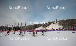 23.02.2016, Kuopio, Finland (FIN): stadium overview with a group of skiers - FIS world cup nordic combined, individual gundersen HS127/10km, Kuopio (FIN). www.nordicfocus.com. © Laiho/NordicFocus. Every downloaded picture is fee-liable.