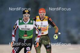 27.11.2016, Ruka, Finland (FIN): Mario Seidl (AUT), Johannes Rydzek (GER), (l-r)  - FIS world cup nordic combined, individual gundersen HS142/10km, Ruka (FIN). www.nordicfocus.com. © Modica/NordicFocus. Every downloaded picture is fee-liable.