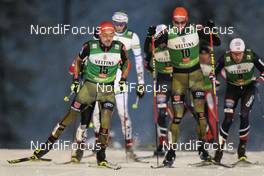 27.11.2016, Ruka, Finland (FIN): Fabian Riessle (GER), Bjoern Kircheisen (GER), Ben Berend (USA), (l-r)  - FIS world cup nordic combined, individual gundersen HS142/10km, Ruka (FIN). www.nordicfocus.com. © Modica/NordicFocus. Every downloaded picture is fee-liable.