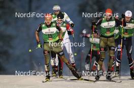 27.11.2016, Ruka, Finland (FIN): Fabian Riessle (GER), Bjoern Kircheisen (GER), Ben Berend (USA), (l-r)  - FIS world cup nordic combined, individual gundersen HS142/10km, Ruka (FIN). www.nordicfocus.com. © Modica/NordicFocus. Every downloaded picture is fee-liable.