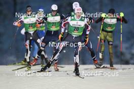 27.11.2016, Ruka, Finland (FIN): Philipp Orter (AUT), Joergen Graabak (NOR), David Pommer (AUT), Terence Weber (GER), (l-r)  - FIS world cup nordic combined, individual gundersen HS142/10km, Ruka (FIN). www.nordicfocus.com. © Modica/NordicFocus. Every downloaded picture is fee-liable.