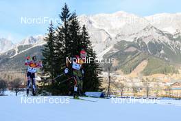 17.12.2016, Ramsau, Austria (AUT): Mario Seidl (AUT), Eric Frenzel (GER), (l-r)  - FIS world cup nordic combined, individual gundersen HS96/10km, Ramsau (AUT). www.nordicfocus.com. © Rauschendorfer/NordicFocus. Every downloaded picture is fee-liable.