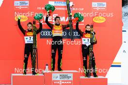 17.12.2016, Ramsau, Austria (AUT): Fabian Riessle (GER), Johannes Rydzek (GER), Eric Frenzel (GER), (l-r) - FIS world cup nordic combined, individual gundersen HS96/10km, Ramsau (AUT). www.nordicfocus.com. © Rauschendorfer/NordicFocus. Every downloaded picture is fee-liable.