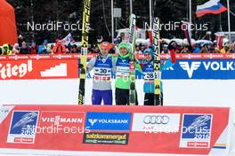 16.01.2016, Tauplitz/Bad Mitterndorf, Austria (AUT): Kenneth Gangnes (NOR), Peter Prevc (SLO), Stefan Kraft (AUT), (l-r) - FIS ski flying world championships, individual HS225, Tauplitz/Bad Mitterndorf (AUT). www.nordicfocus.com. © Rauschendorfer/NordicFocus. Every downloaded picture is fee-liable.