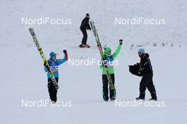 16.01.2016, Tauplitz/Bad Mitterndorf, Austria (AUT): Stefan Kraft (AUT), Peter Prevc (SLO), (l-r)  - FIS ski flying world championships, individual HS225, Tauplitz/Bad Mitterndorf (AUT). www.nordicfocus.com. © Rauschendorfer/NordicFocus. Every downloaded picture is fee-liable.