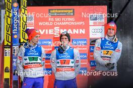 17.01.2016, Tauplitz/Bad Mitterndorf, Austria (AUT): Johann Andre Forfang (NOR), Anders Fannemel (NOR), Daniel Andre Tande (NOR), (l-r)  - FIS ski flying world championships, team HS225, Tauplitz/Bad Mitterndorf (AUT). www.nordicfocus.com. © Rauschendorfer/NordicFocus. Every downloaded picture is fee-liable.