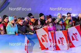 14.01.2016, Tauplitz/Bad Mitterndorf, Austria (AUT): spectators at the opening ceremony - FIS ski flying world championships, Qualification, Tauplitz/Bad Mitterndorf (AUT). www.nordicfocus.com. © Rauschendorfer/NordicFocus. Every downloaded picture is fee-liable.