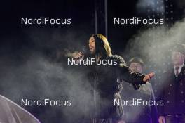 14.01.2016, Tauplitz/Bad Mitterndorf, Austria (AUT): Singer Conchita Wurst performing at the opening ceremony - FIS ski flying world championships, Qualification, Tauplitz/Bad Mitterndorf (AUT). www.nordicfocus.com. © Rauschendorfer/NordicFocus. Every downloaded picture is fee-liable.