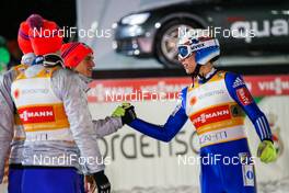 22.02.2016, Kuopio, Finland (FIN): (l-r) Anders Fannemel (NOR) and Johann Andre Forfang (NOR), Fischer - FIS world cup ski jumping, team HS127, Kuopio (FIN). www.nordicfocus.com. © Laiho/NordicFocus. Every downloaded picture is fee-liable.