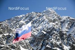 18.03.2016, Planica, Slovenia (SLO): Slovenian flag in Planica   - FIS world cup ski flying, individual HS225, Planica (SLO). www.nordicfocus.com. © Modica/NordicFocus. Every downloaded picture is fee-liable.