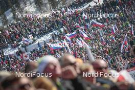 18.03.2016, Planica, Slovenia (SLO): Spectators watching the competition   - FIS world cup ski flying, individual HS225, Planica (SLO). www.nordicfocus.com. © Modica/NordicFocus. Every downloaded picture is fee-liable.