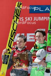 20.03.2016, Planica, Slovenia (SLO): Robert Kranjec (SLO), Peter Prevc (SLO), (l-r) - FIS world cup ski flying, individual HS225, Planica (SLO). www.nordicfocus.com. © Modica/NordicFocus. Every downloaded picture is fee-liable.