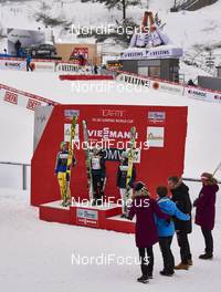 19.02.2016, Lahti, Finland (FIN): flower ceremony   - FIS world cup ski jumping ladies, individual HS100, Lahti (FIN). www.nordicfocus.com. © Felgenhauer/NordicFocus. Every downloaded picture is fee-liable.