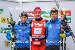 24.01.2016, Lienz, Austria (AUT): Poirrier Bastien, Perrillat Boiteaux Ivan, Guigonnet Loic, (l-r) - FIS Marathon Cup Dolomitenlauf, Lienz (AUT). www.nordicfocus.com. © Russolo/NordicFocus. Every downloaded picture is fee-liable.