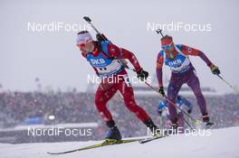 15.01.2017, Ruhpolding, Germany (GER): Vladimir Chepelin (BLR), Lowell Bailey (USA), (l-r) -  IBU world cup biathlon, pursuit men, Ruhpolding (GER). www.nordicfocus.com. © Manzoni/NordicFocus. Every downloaded picture is fee-liable.